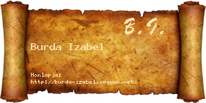Burda Izabel névjegykártya